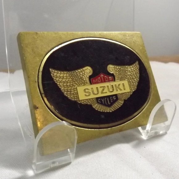 Vintage Distressed Suzuki Motorcycles Automotive Belt Buckle - Picture 3 of 10